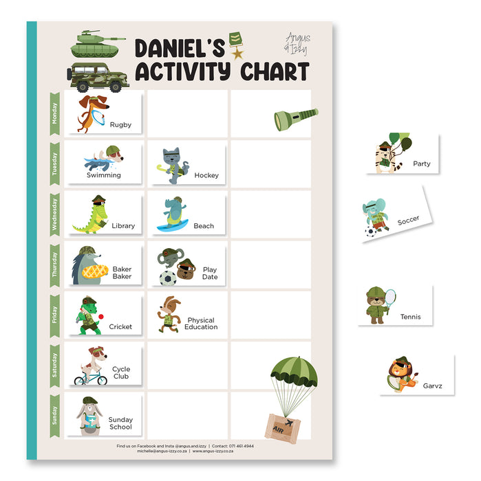 Magnetic Activity Chart - Army Portrait
