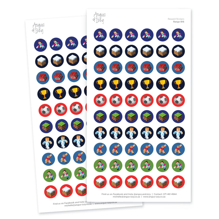 Boys Reward Chart Stickers - Range 16
