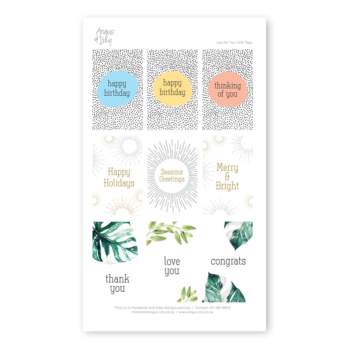 Variety Gift Tag Sticker Pack