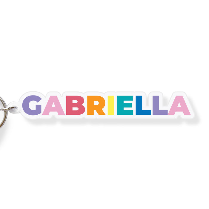 Rainbow Name Keyrings