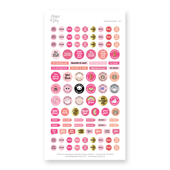 Personalised Teacher Stickers - Range 04