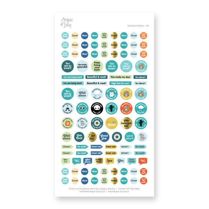 Personalised Teacher Stickers - Range 08