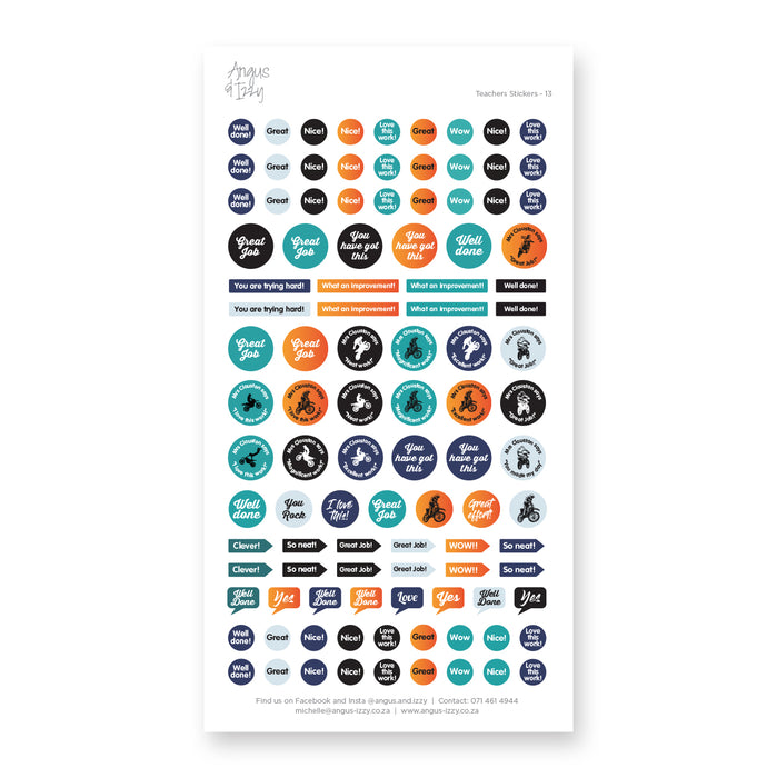 Personalised Teacher Stickers - Range 13