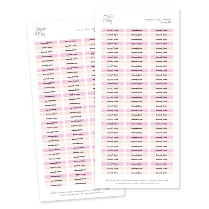 Name Tag Value Pack - G04