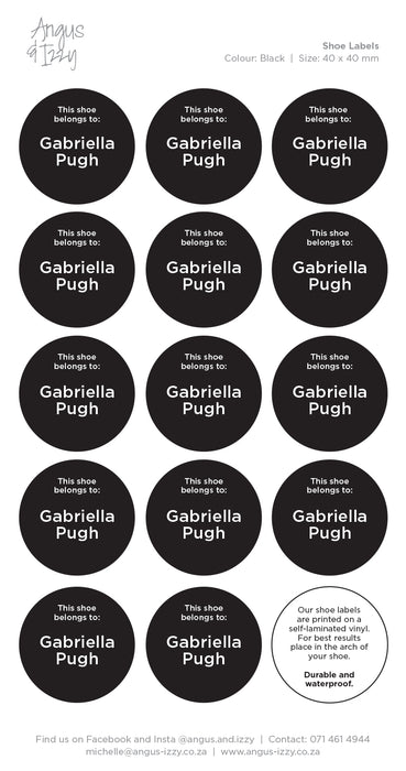 Shoe Label Sticker Pack
