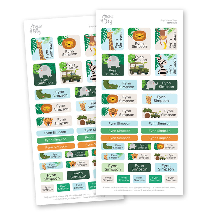 Name Tags Variety Sticker Pack B28