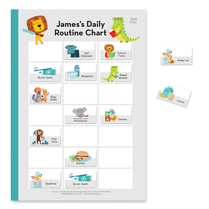 Magnetic Daily Routine Chart -Jungle Friends Portrait B01