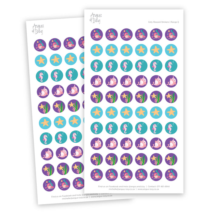 Girly Reward Chart Stickers - Range 06