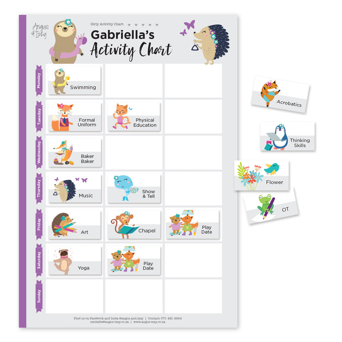 Magnetic Activity Chart - Forest Friends Portrait G01