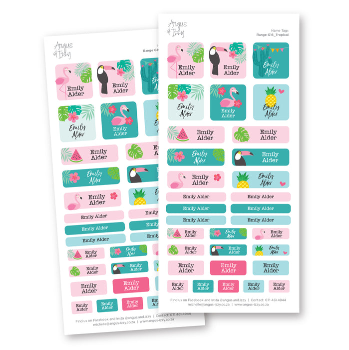 Name Tags Variety Sticker Pack G16