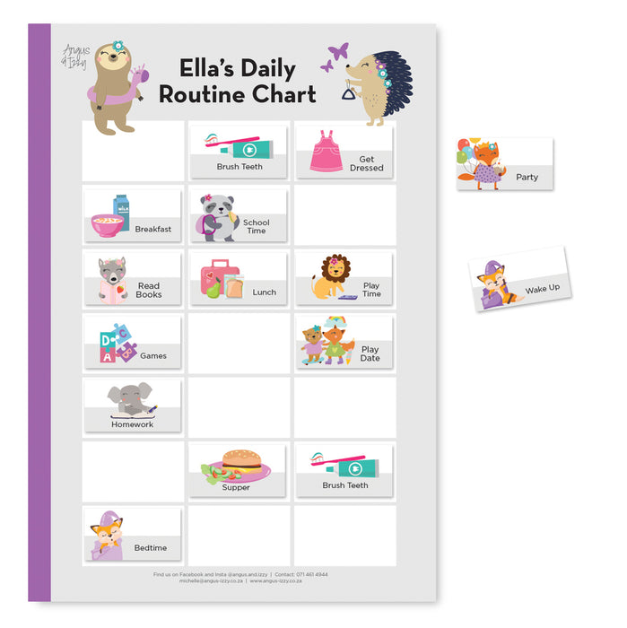 Magnetic Daily Routine Chart - Forest Friends Portrait G01