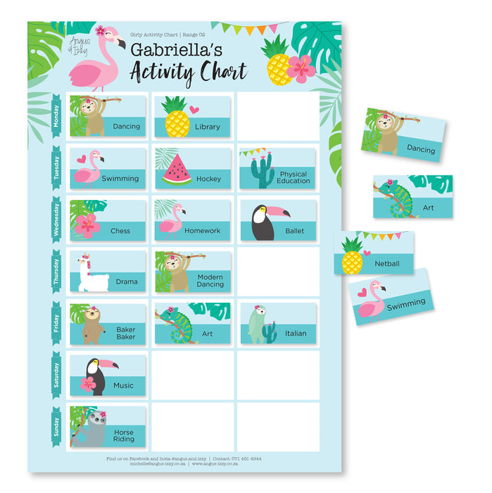 Magnetic Activity Chart - Tropical Flamingo PortraitG02
