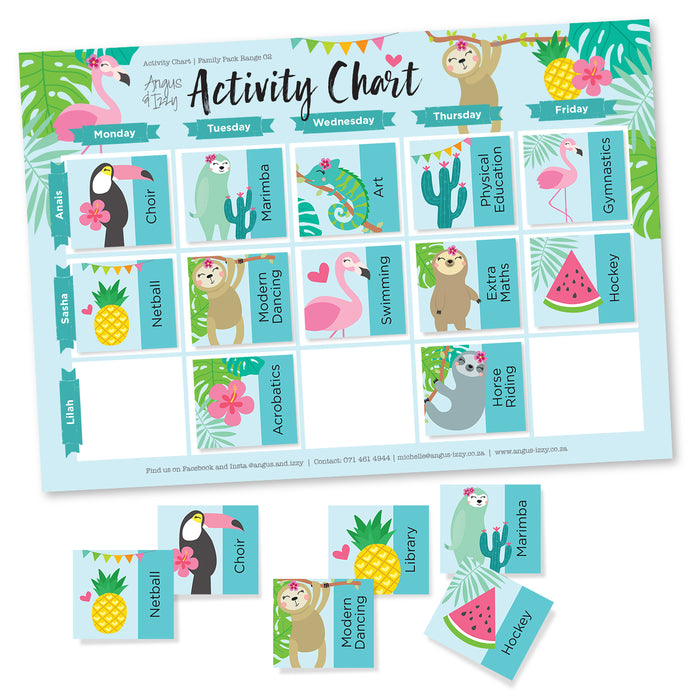 Magnetic Activity Chart - Tropical Flamingo Landscape G04