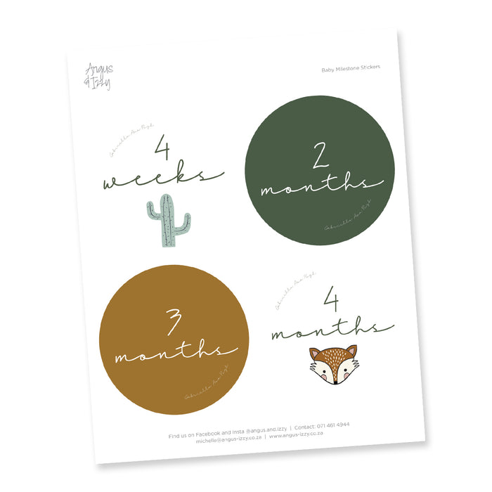 Baby Milestone Sticker Pack - Little Fox