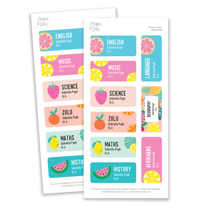 Subject Labels - G35