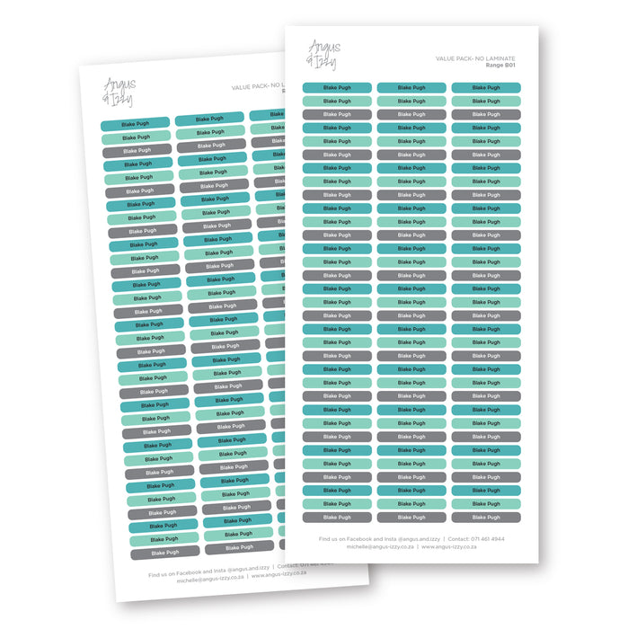 Name Tag Value Pack - B01