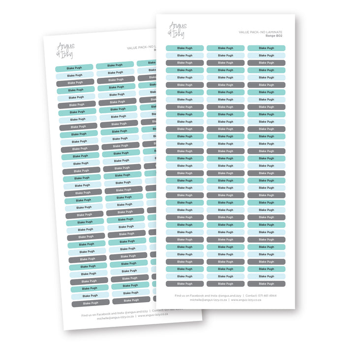 Name Tag Value Pack - B02