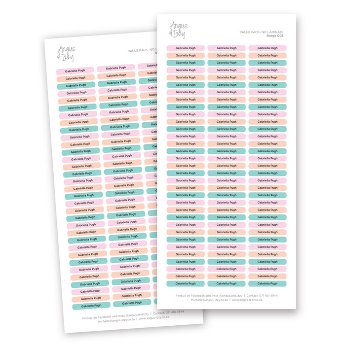 Name Tag Value Pack - G03