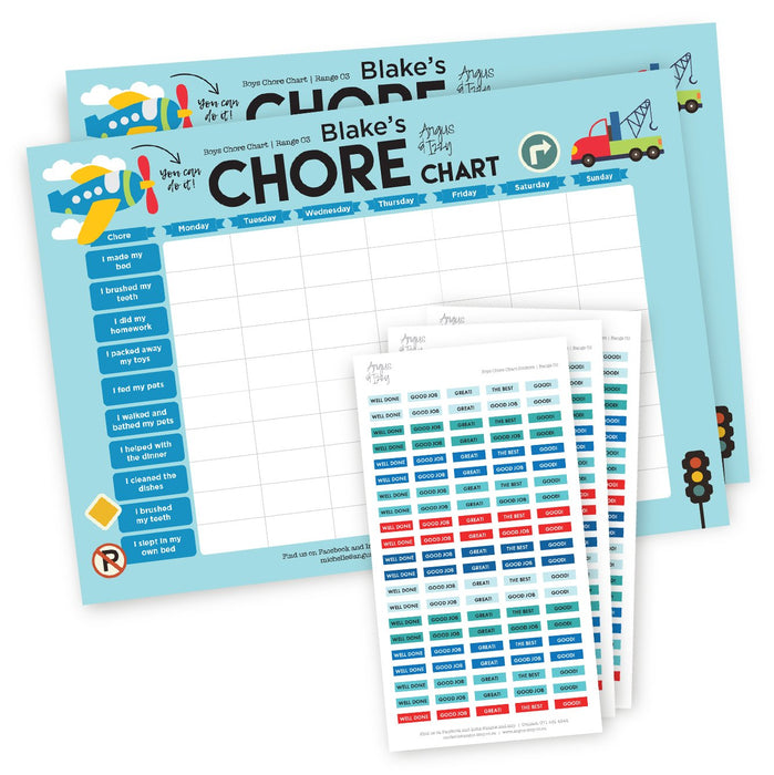 Boys Chore Chart - Range 03 Chore Chart Angus & Izzy