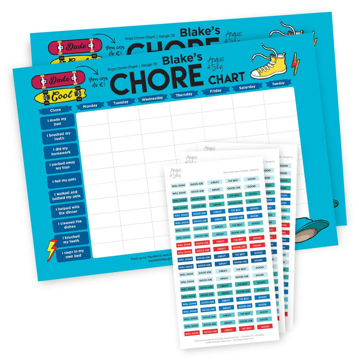 Boys Chore Chart - Range 05 Chore Chart Angus & Izzy
