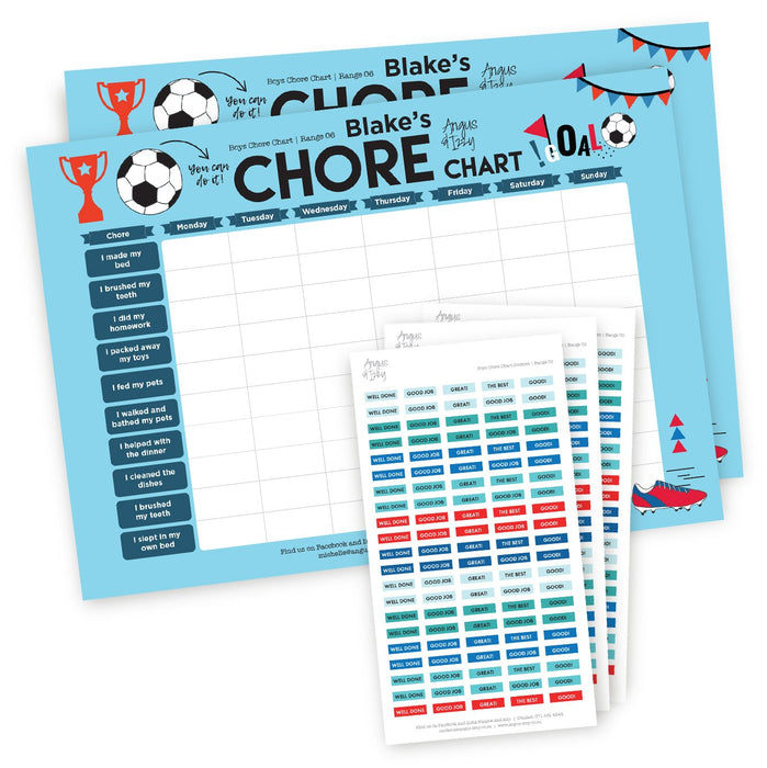Boys Chore Chart - Range 06 Chore Chart Angus & Izzy