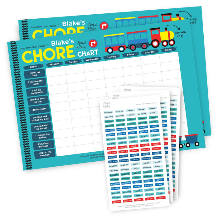 Boys Chore Chart - Range 07 Chore Chart Angus & Izzy