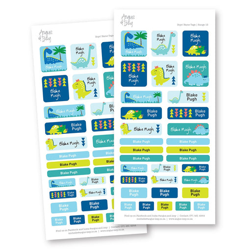 Boys' Name Tags - Range 12 Name Tags Angus & Izzy