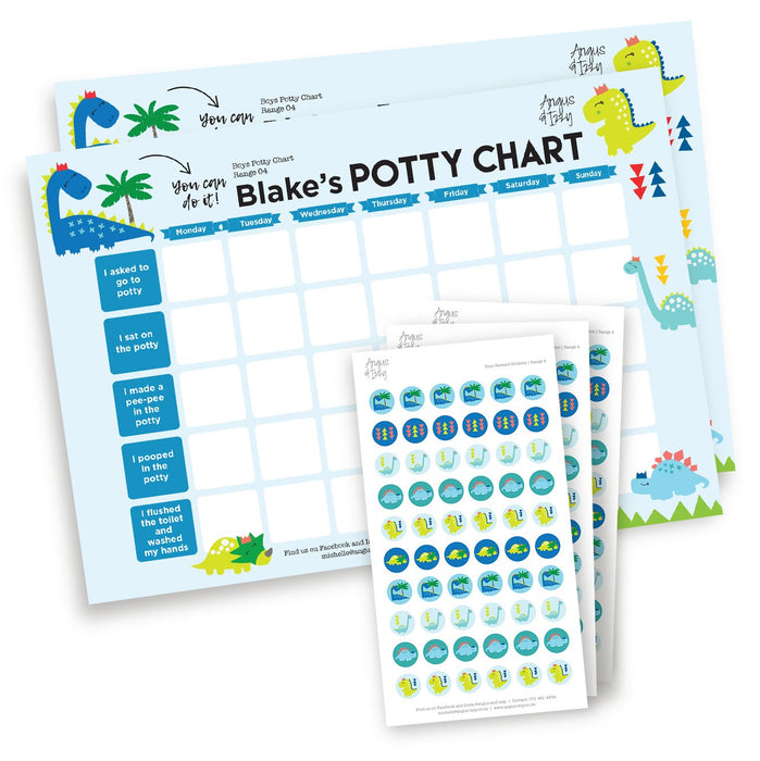Boys Potty Chart - Range 04 Potty Chart Angus & Izzy
