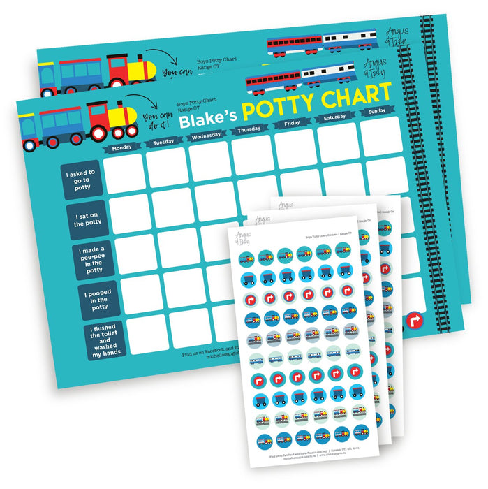 Boys Potty Chart - Range 07 Potty Chart Angus & Izzy