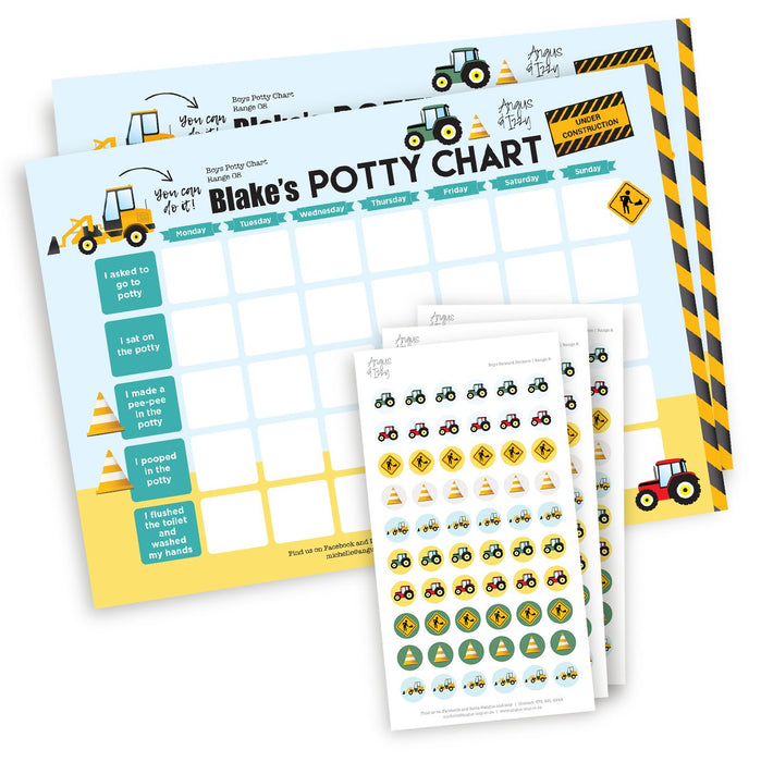 Boys Potty Chart - Range 08 Potty Chart Angus & Izzy