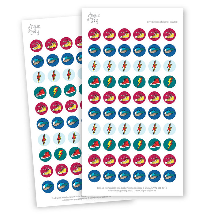 Boys Reward Chart Stickers - Range 05 Reward Chart Stickers Angus & Izzy