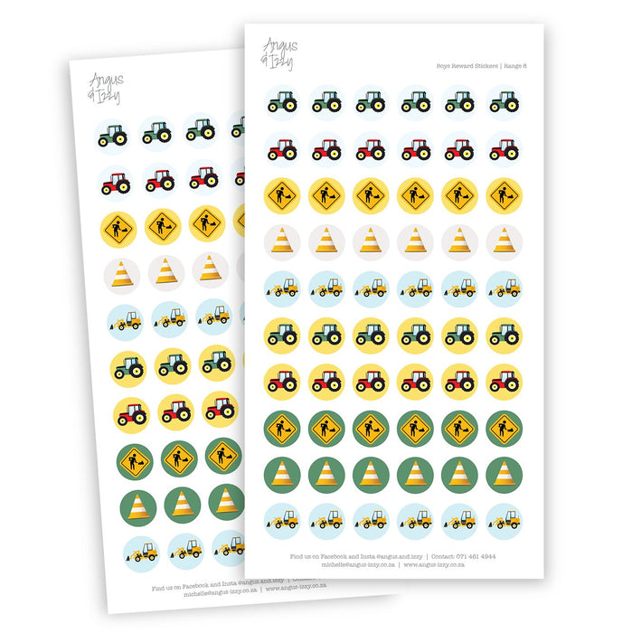 Boys Reward Chart Stickers - Range 08 Reward Chart Stickers Angus & Izzy