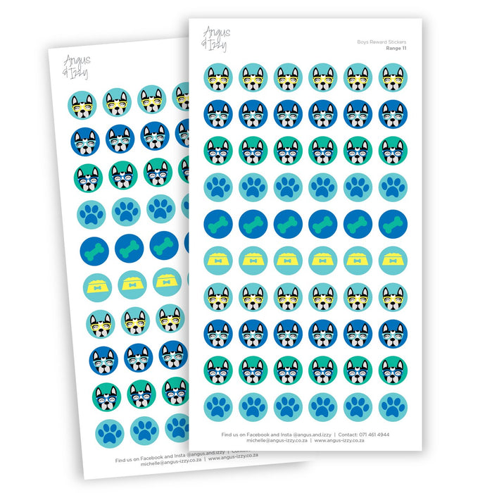 Boys Reward Chart Stickers - Range 11 Reward Chart Stickers Angus & Izzy