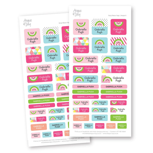 Girly Name Tags - Range 05 Name Tags Angus & Izzy