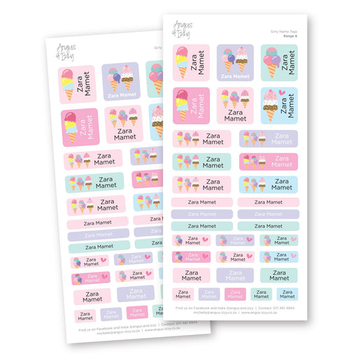 Girly Name Tags - Range 06 Name Tags Angus & Izzy