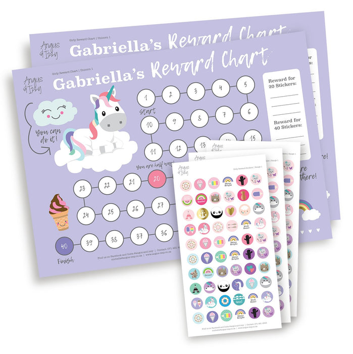 Girly Rewards Chart 01 Reward Chart Angus & Izzy