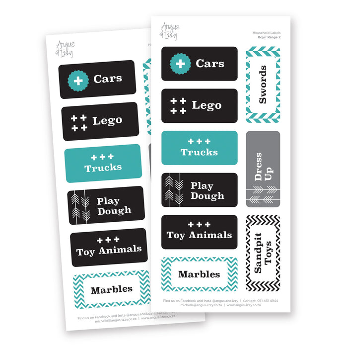 Household Labels - Boys' Range 02 Household Labels Angus & Izzy