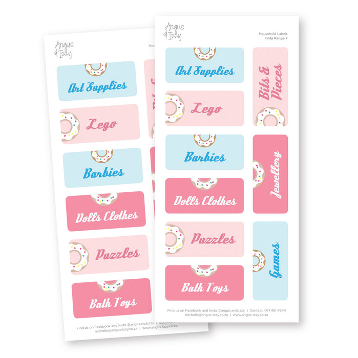 Household Labels - Girls Range 07 Household Labels Angus & Izzy