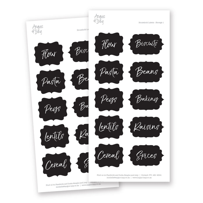 Household Labels - Storage Range 01 Household Labels Angus & Izzy