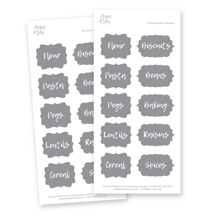 Household Labels - Storage Range 03 Household Labels Angus & Izzy