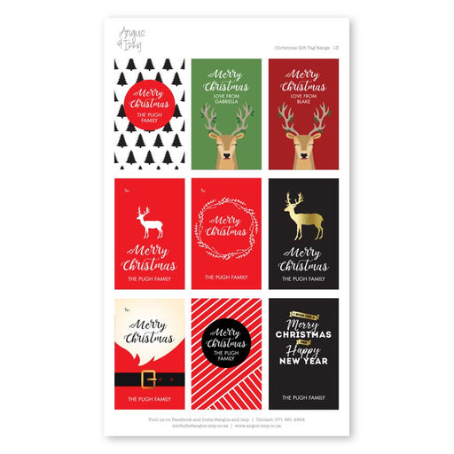 Pre-selected Gift Tag Stickers Bundle 13 Gift Tag Bundles Angus & Izzy
