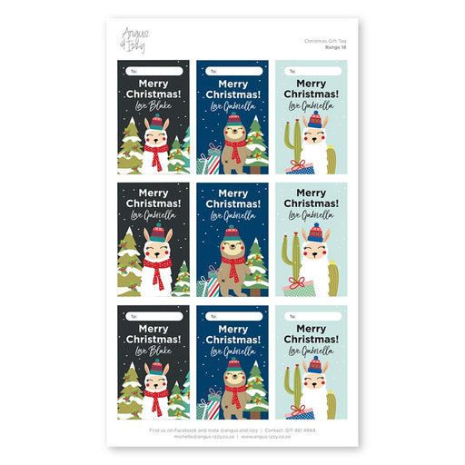 Pre-selected Gift Tag Stickers Bundle 18 Gift Tag Bundles Angus & Izzy