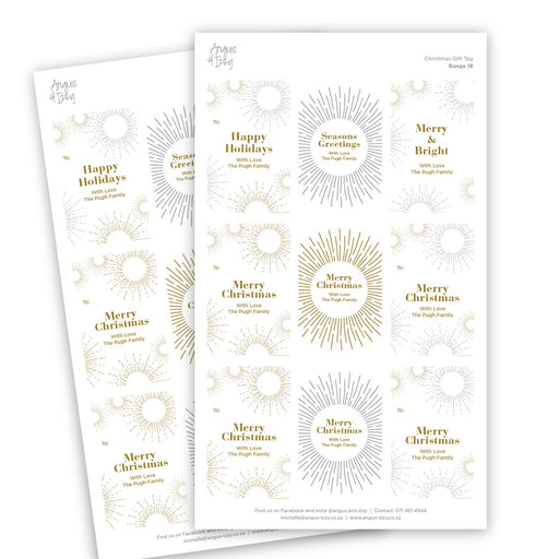Pre-selected Gift Tag Stickers Bundle 22 Gift Tag Bundles Angus & Izzy