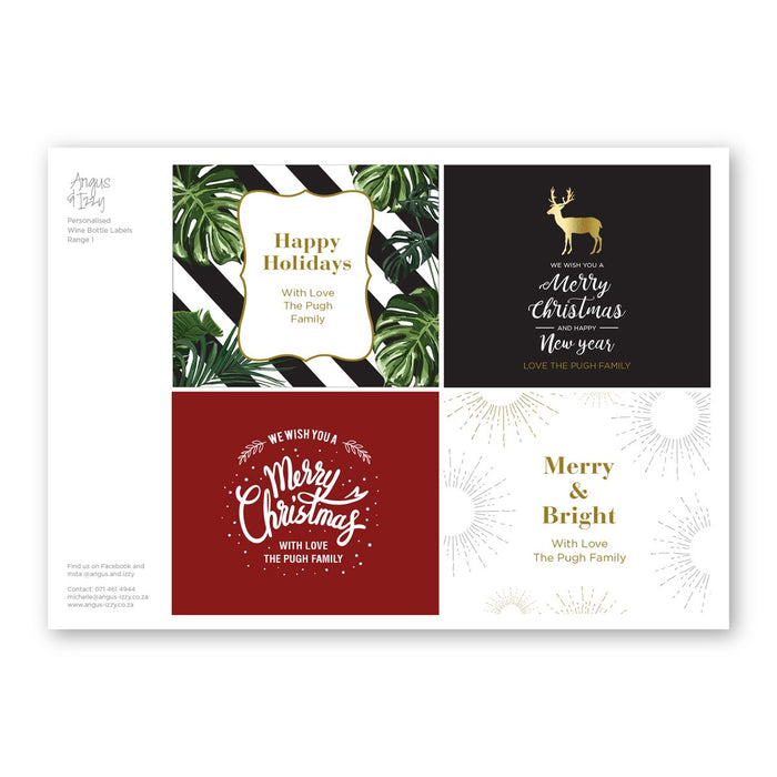Wine Bottle Labels - Range 01 WIne Bottle Label Angus & Izzy