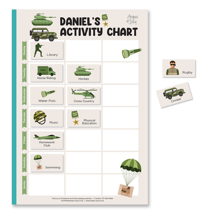 Magnetic Activity Chart - Army Portrait