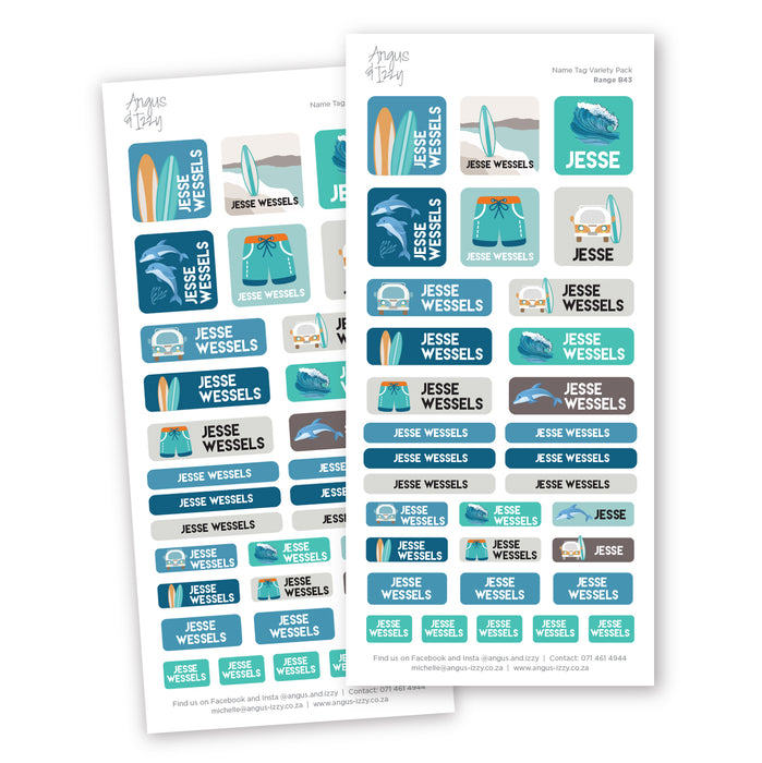 Name Tags Variety Sticker Pack B43