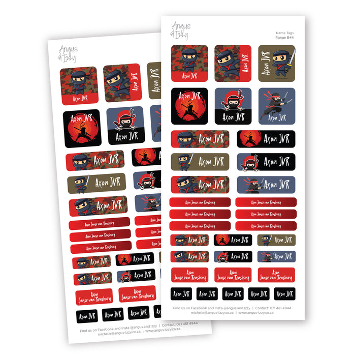 Name Tags Variety Sticker Pack B44