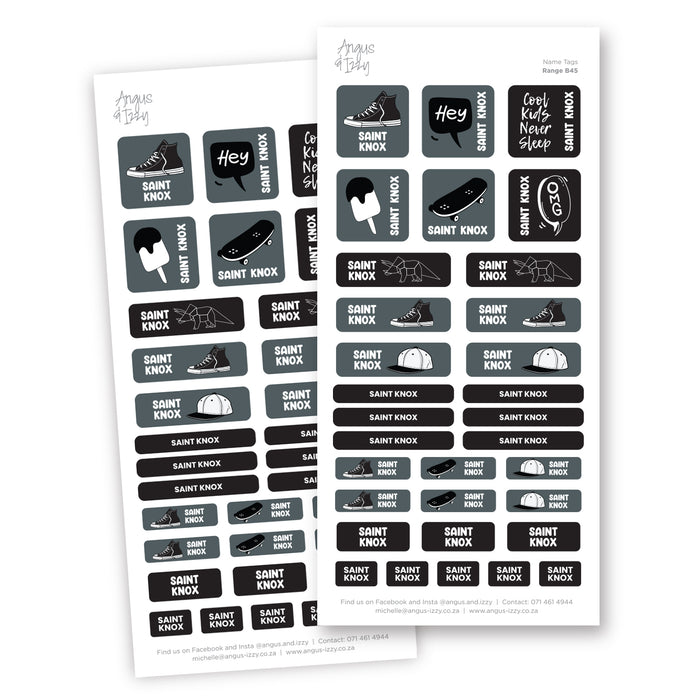 Name Tags Variety Sticker Pack B45