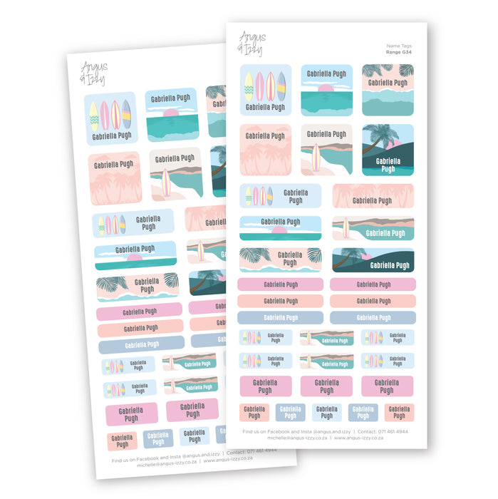 Name Tags Variety Sticker Pack G34