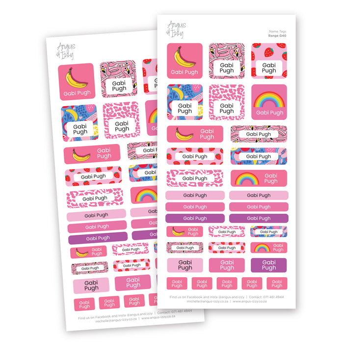 Name Tags Variety Sticker Pack G41